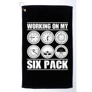 Funny Working On My Six Pack Aviator Gift For Pilot Gift Platinum Collection Golf Towel