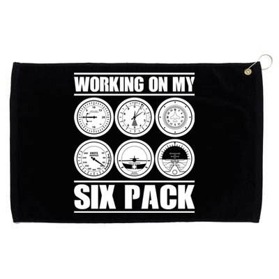 Funny Working On My Six Pack Aviator Gift For Pilot Gift Grommeted Golf Towel