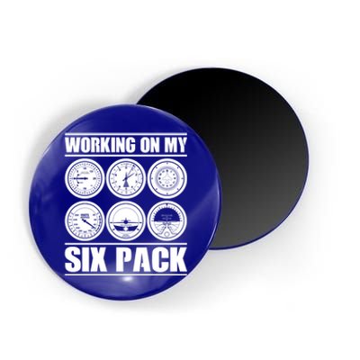 Funny Working On My Six Pack Aviator Gift For Pilot Gift Magnet