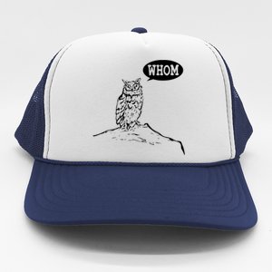 Funny Whom Owl Grammar English Teacher Trucker Hat