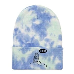 Funny Whom Owl Grammar English Teacher Tie Dye 12in Knit Beanie