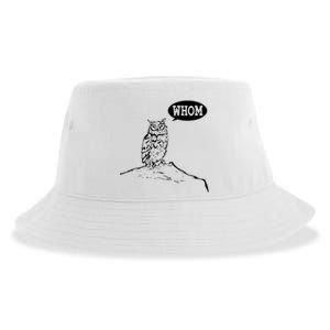 Funny Whom Owl Grammar English Teacher Sustainable Bucket Hat