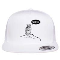 Funny Whom Owl Grammar English Teacher Flat Bill Trucker Hat