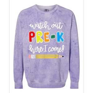 Funny Watch Out PreK Here I Come Back To School Meaningful Gift Colorblast Crewneck Sweatshirt