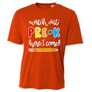 Funny Watch Out PreK Here I Come Back To School Meaningful Gift Cooling Performance Crew T-Shirt