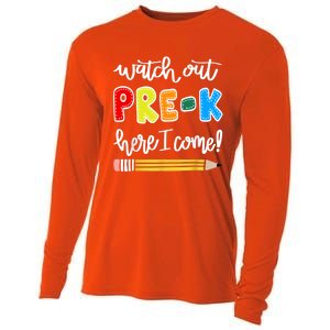 Funny Watch Out PreK Here I Come Back To School Meaningful Gift Cooling Performance Long Sleeve Crew