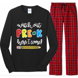 Funny Watch Out PreK Here I Come Back To School Meaningful Gift Long Sleeve Pajama Set