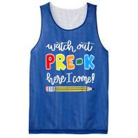 Funny Watch Out PreK Here I Come Back To School Meaningful Gift Mesh Reversible Basketball Jersey Tank