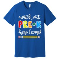 Funny Watch Out PreK Here I Come Back To School Meaningful Gift Premium T-Shirt