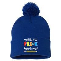 Funny Watch Out PreK Here I Come Back To School Meaningful Gift Pom Pom 12in Knit Beanie