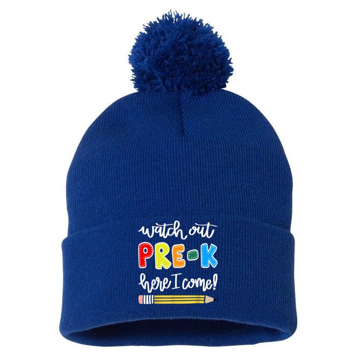 Funny Watch Out PreK Here I Come Back To School Meaningful Gift Pom Pom 12in Knit Beanie