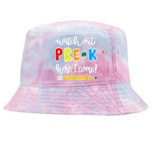 Funny Watch Out PreK Here I Come Back To School Meaningful Gift Tie-Dyed Bucket Hat