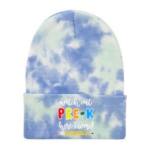 Funny Watch Out PreK Here I Come Back To School Meaningful Gift Tie Dye 12in Knit Beanie