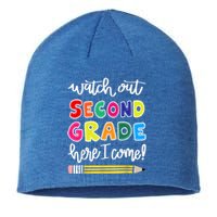 Funny Watch Out Second Grade Here I Come Back To School Gift Sustainable Beanie