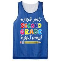 Funny Watch Out Second Grade Here I Come Back To School Gift Mesh Reversible Basketball Jersey Tank