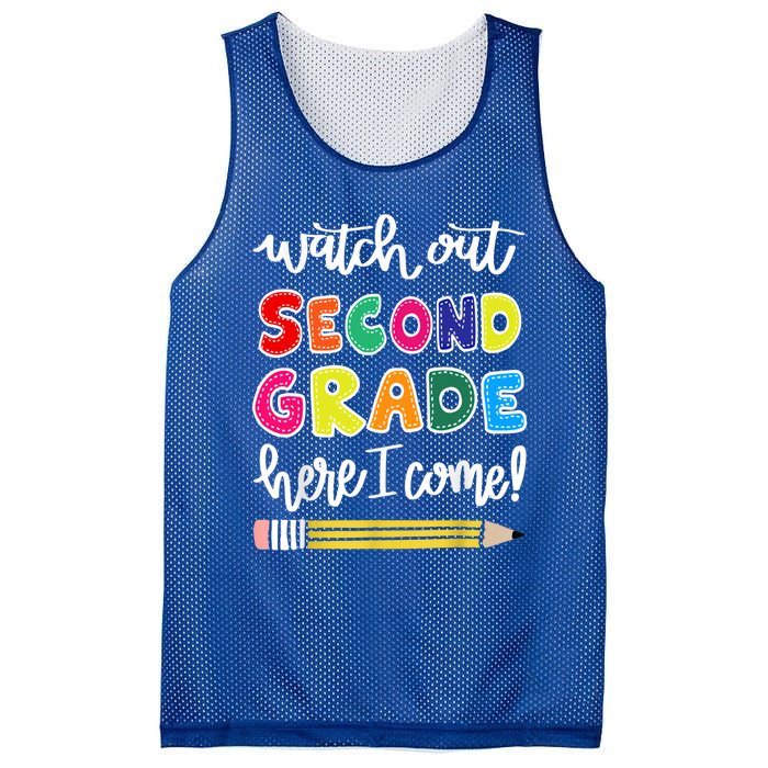 Funny Watch Out Second Grade Here I Come Back To School Gift Mesh Reversible Basketball Jersey Tank