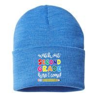 Funny Watch Out Second Grade Here I Come Back To School Gift Sustainable Knit Beanie