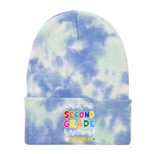 Funny Watch Out Second Grade Here I Come Back To School Gift Tie Dye 12in Knit Beanie