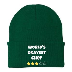 Funny Worlds Okayest Chef Cook Gift Average Star Meaningful Gift Knit Cap Winter Beanie