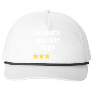 Funny Worlds Okayest Chef Cook Gift Average Star Meaningful Gift Snapback Five-Panel Rope Hat