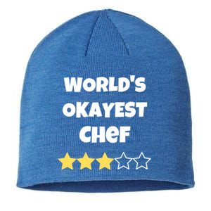 Funny Worlds Okayest Chef Cook Gift Average Star Meaningful Gift Sustainable Beanie