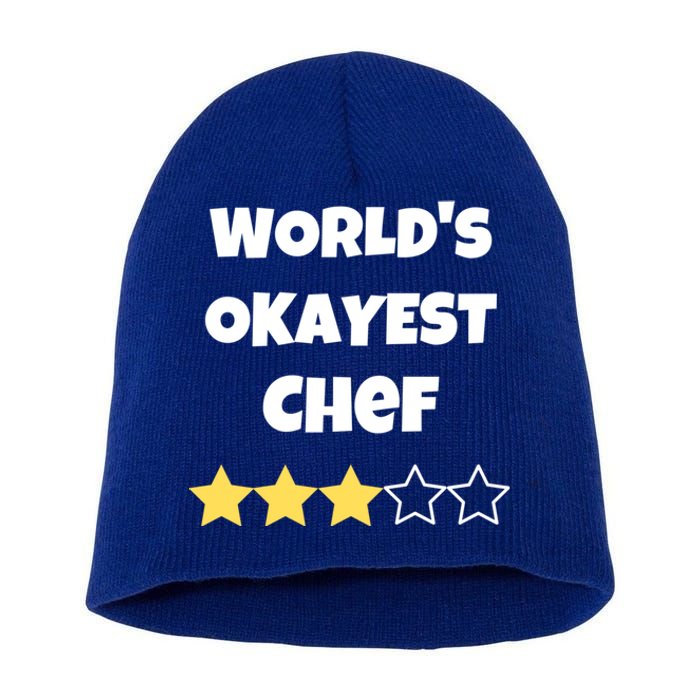 Funny Worlds Okayest Chef Cook Gift Average Star Meaningful Gift Short Acrylic Beanie