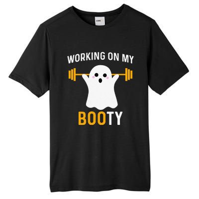 Funny Working On My Booty Funny Halloween Workout Gym Squat Tall Fusion ChromaSoft Performance T-Shirt