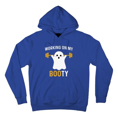 Funny Working On My Booty Funny Halloween Workout Gym Squat Hoodie