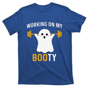 Funny Working On My Booty Funny Halloween Workout Gym Squat T-Shirt