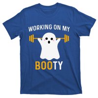 Funny Working On My Booty Funny Halloween Workout Gym Squat T-Shirt