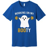 Funny Working On My Booty Funny Halloween Workout Gym Squat Premium T-Shirt