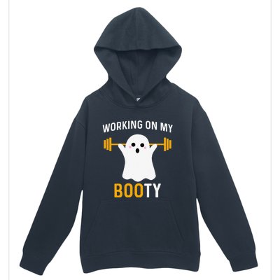 Funny Working On My Booty Funny Halloween Workout Gym Squat Urban Pullover Hoodie