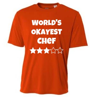 Funny Worlds Okayest Chef Cook Gift Average Star Cute Gift Cooling Performance Crew T-Shirt