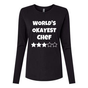 Funny Worlds Okayest Chef Cook Gift Average Star Cute Gift Womens Cotton Relaxed Long Sleeve T-Shirt