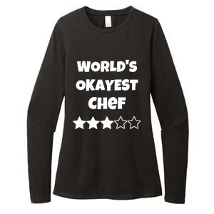 Funny Worlds Okayest Chef Cook Gift Average Star Cute Gift Womens CVC Long Sleeve Shirt