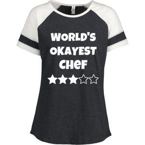 Funny Worlds Okayest Chef Cook Gift Average Star Cute Gift Enza Ladies Jersey Colorblock Tee