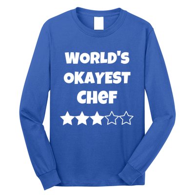 Funny Worlds Okayest Chef Cook Gift Average Star Cute Gift Long Sleeve Shirt