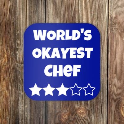 Funny Worlds Okayest Chef Cook Gift Average Star Cute Gift Coaster