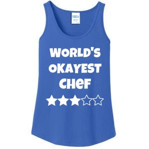 Funny Worlds Okayest Chef Cook Gift Average Star Cute Gift Ladies Essential Tank