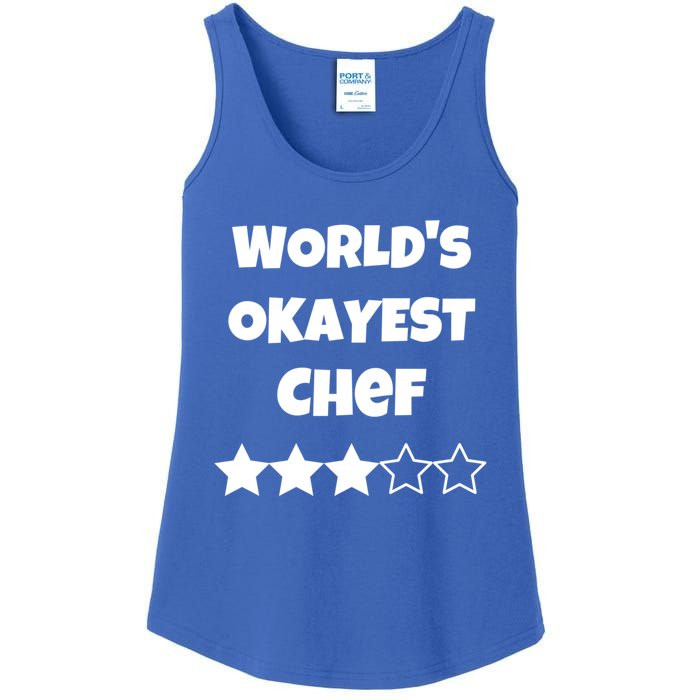 Funny Worlds Okayest Chef Cook Gift Average Star Cute Gift Ladies Essential Tank