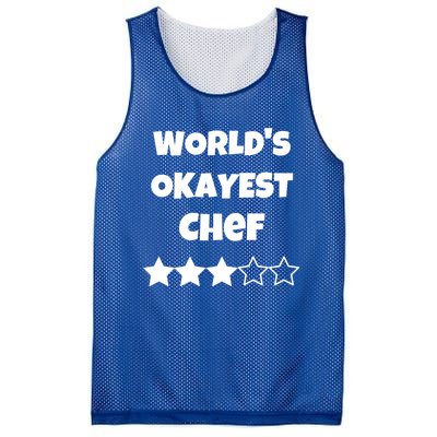 Funny Worlds Okayest Chef Cook Gift Average Star Cute Gift Mesh Reversible Basketball Jersey Tank