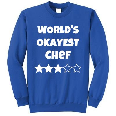 Funny Worlds Okayest Chef Cook Gift Average Star Cute Gift Tall Sweatshirt