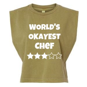 Funny Worlds Okayest Chef Cook Gift Average Star Cute Gift Garment-Dyed Women's Muscle Tee