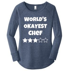 Funny Worlds Okayest Chef Cook Gift Average Star Cute Gift Women's Perfect Tri Tunic Long Sleeve Shirt