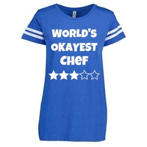 Funny Worlds Okayest Chef Cook Gift Average Star Cute Gift Enza Ladies Jersey Football T-Shirt