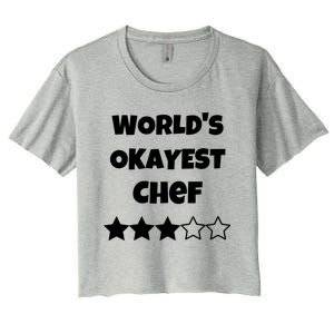 Funny Worlds Okayest Chef Cook Gift Average Star Cute Gift Women's Crop Top Tee