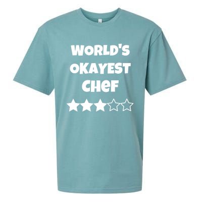 Funny Worlds Okayest Chef Cook Gift Average Star Cute Gift Sueded Cloud Jersey T-Shirt