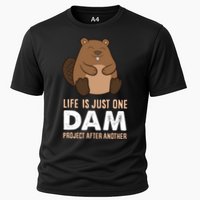 Funny Woodworking One Dam Project After Another Beaver Gift Cooling Performance Crew T-Shirt