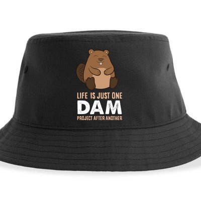 Funny Woodworking One Dam Project After Another Beaver Gift Sustainable Bucket Hat