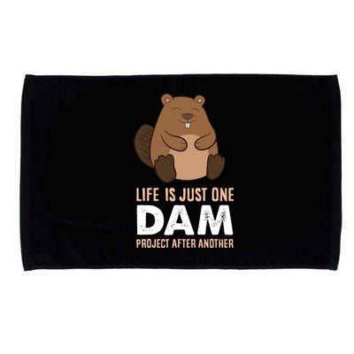 Funny Woodworking One Dam Project After Another Beaver Gift Microfiber Hand Towel